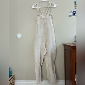 Grey Violet 100% Linen Maternity Overalls